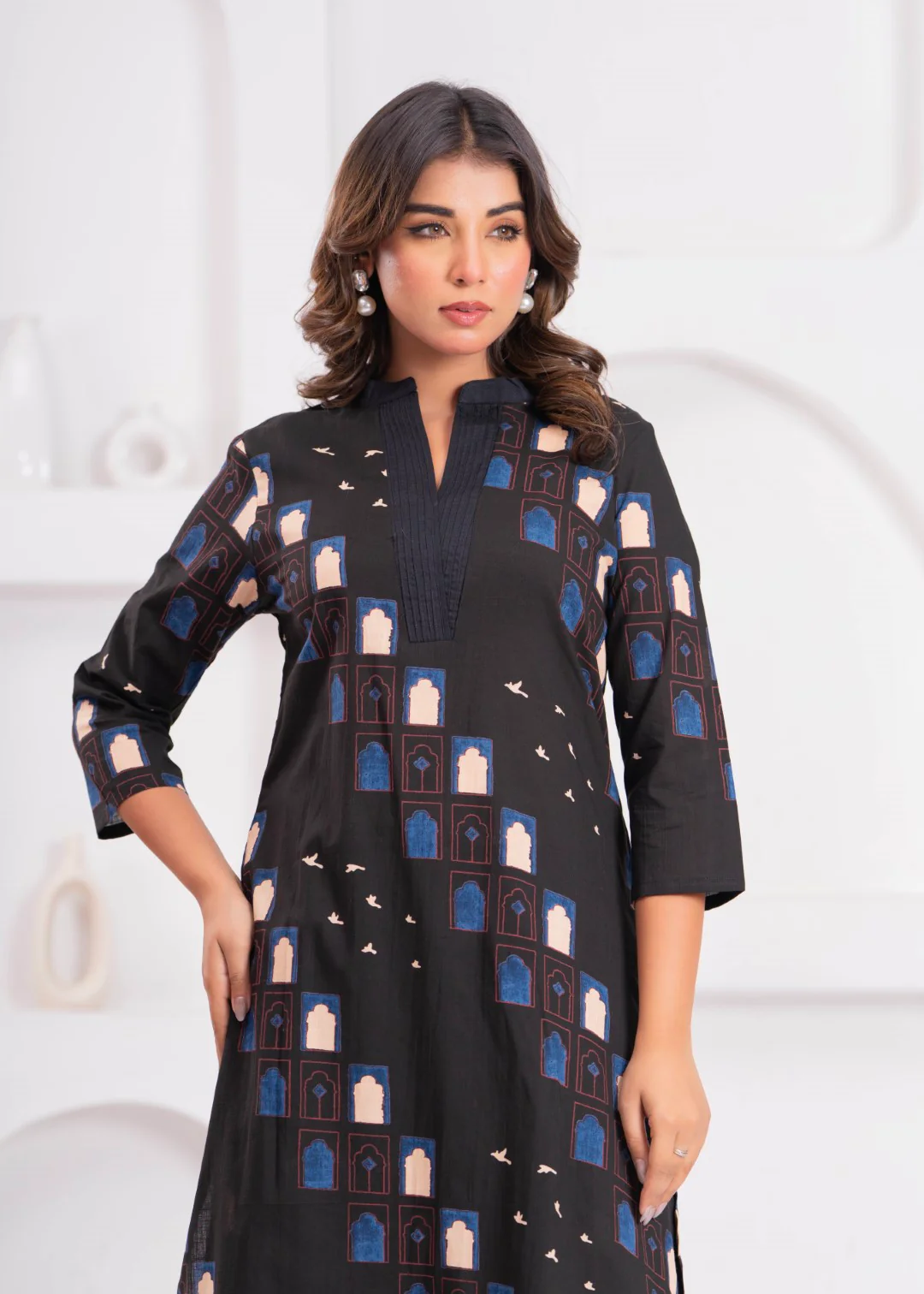 Maurya Jade Cotton Kurta PanT Set - Image 2