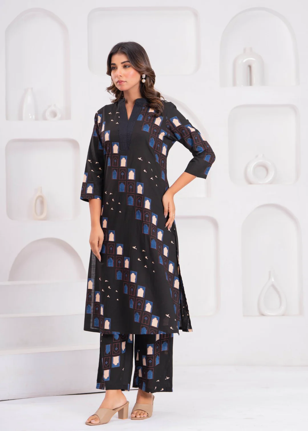 Maurya Jade Cotton Kurta PanT Set - Image 5