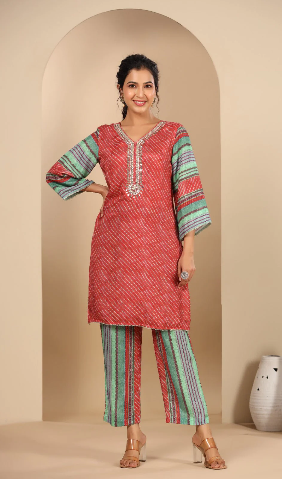 Pavitra scarlet printed co-ord set - Image 4