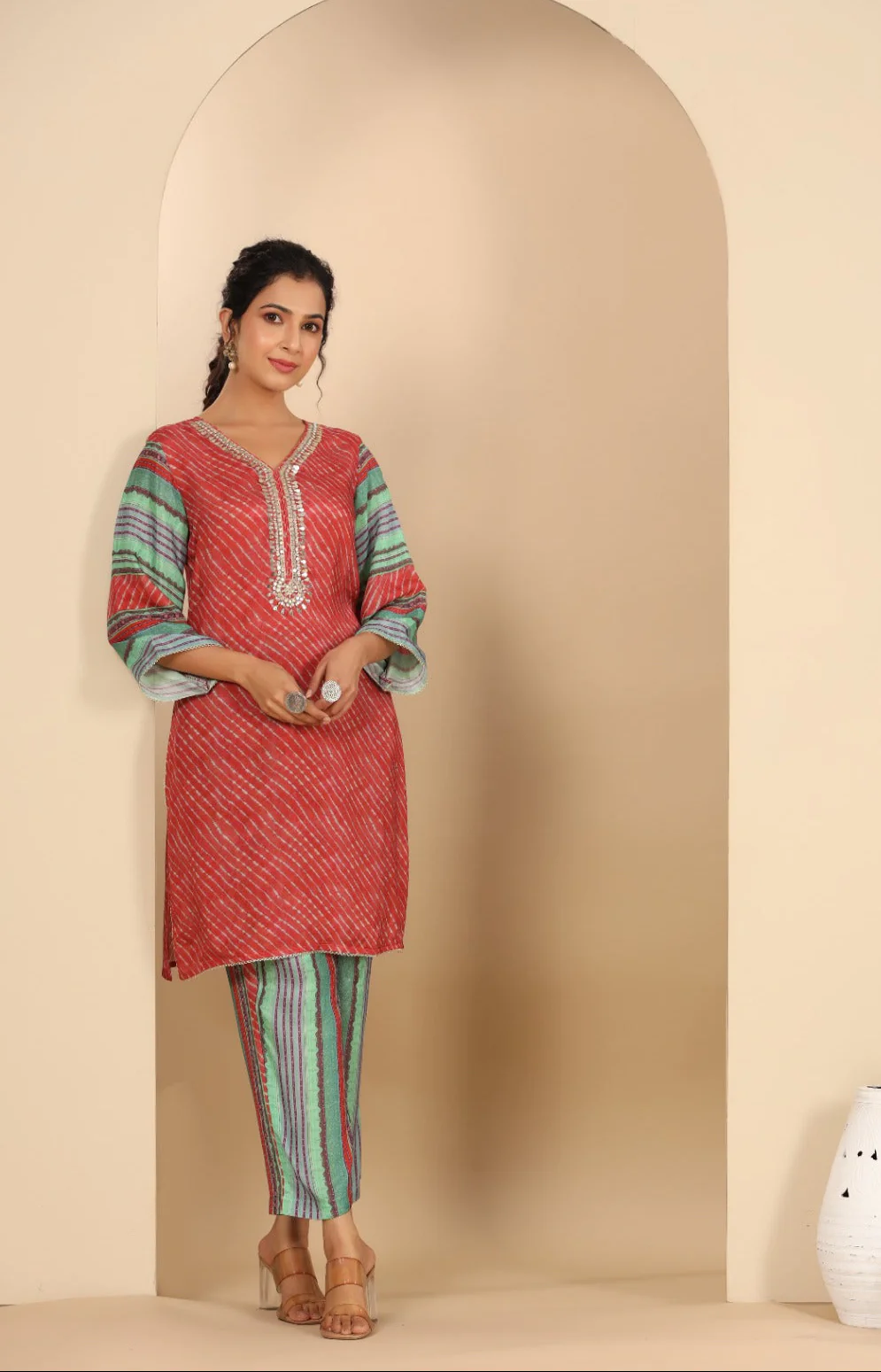 Pavitra scarlet printed co-ord set - Image 5
