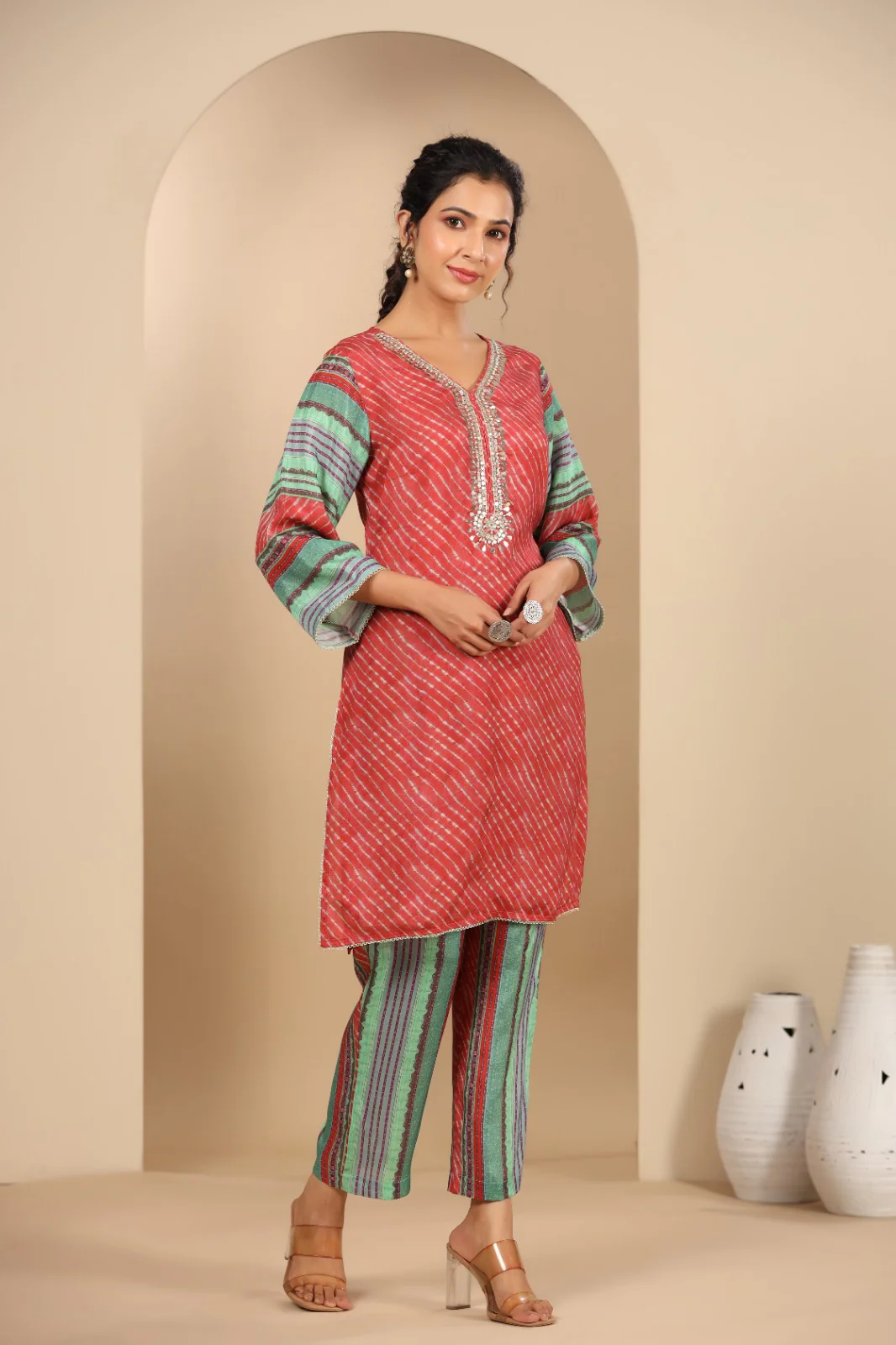 Pavitra scarlet printed co-ord set - Image 8