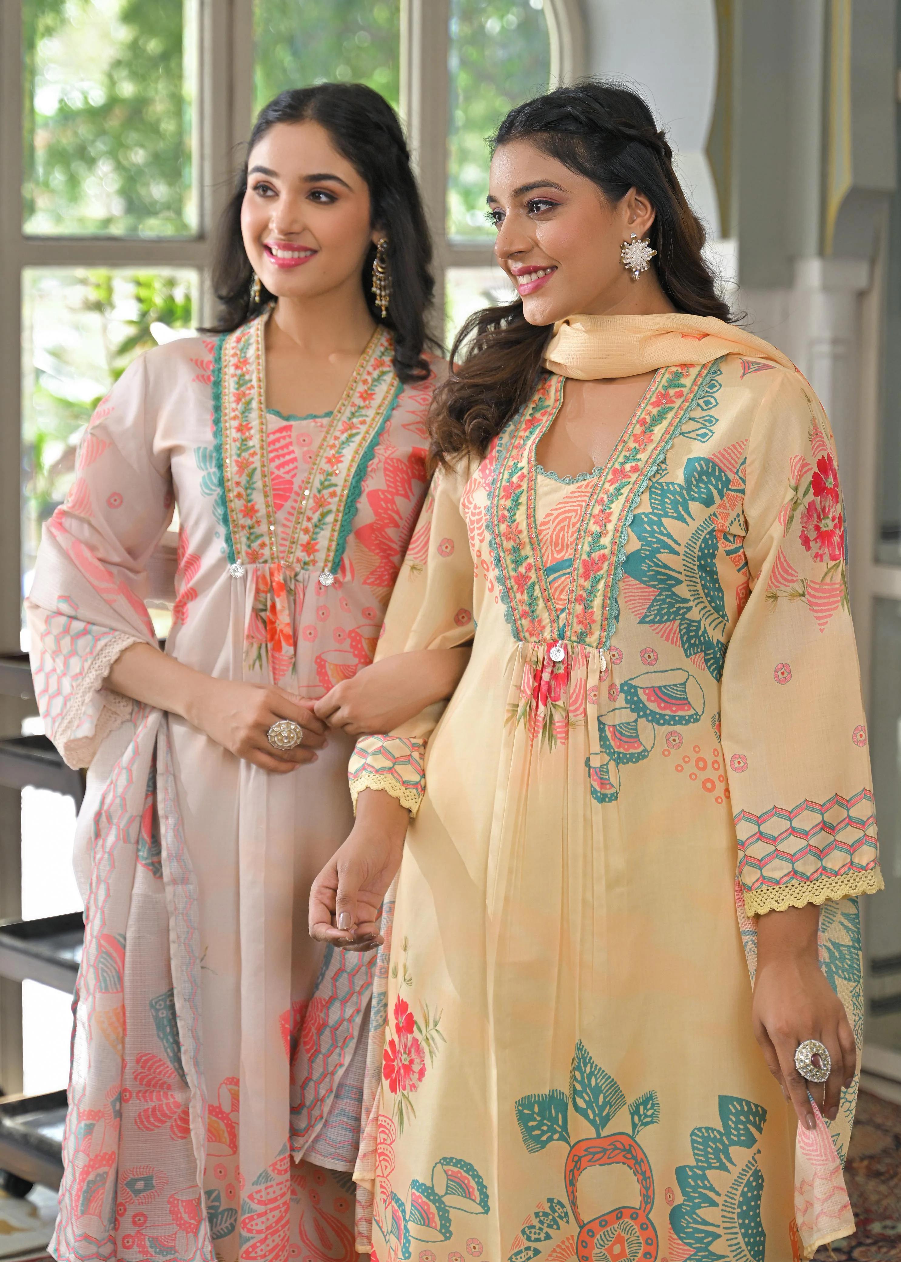 Tridhara Lime Cotton Suit Set - Image 10