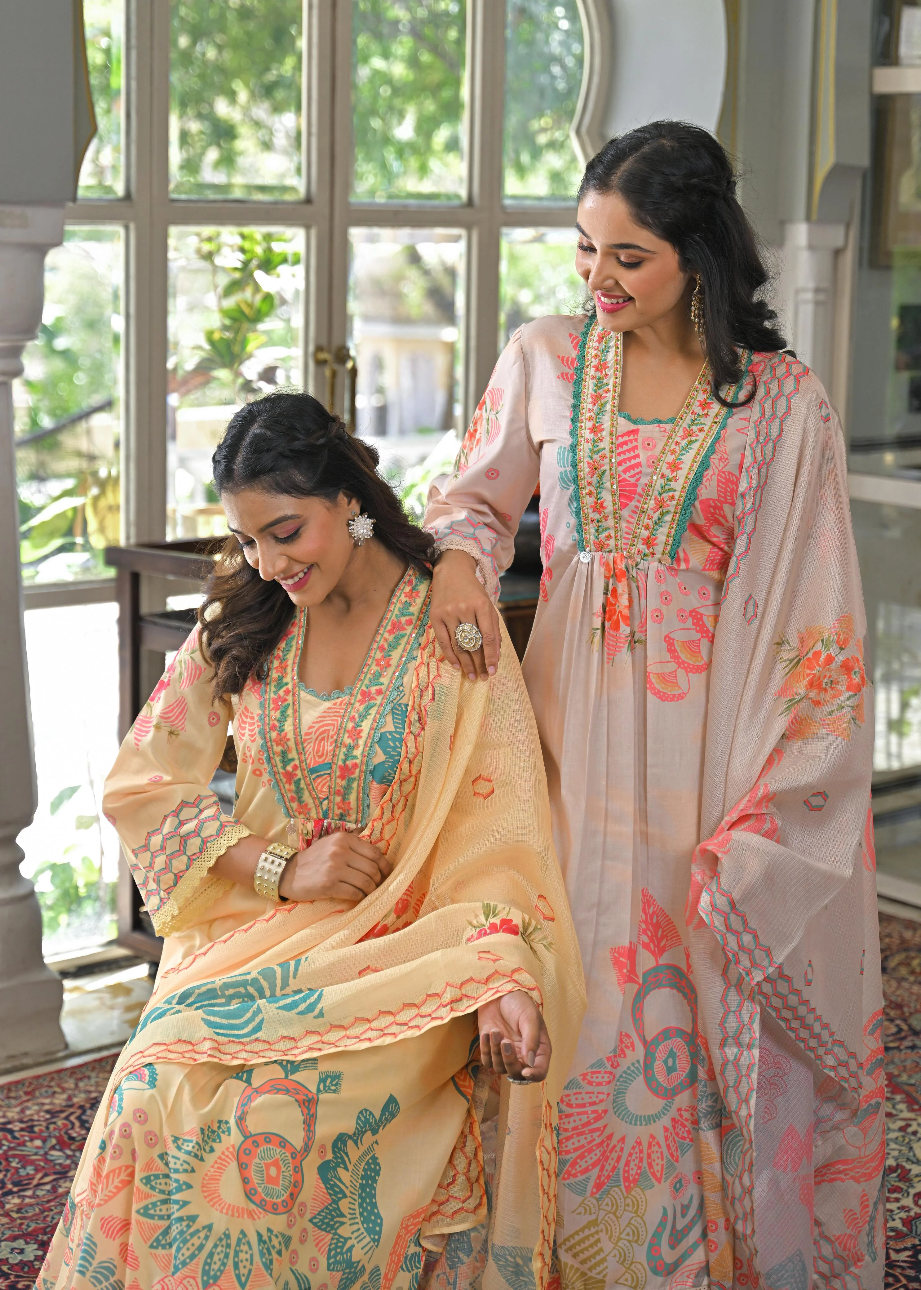Tridhara Lime Cotton Suit Set - Image 11