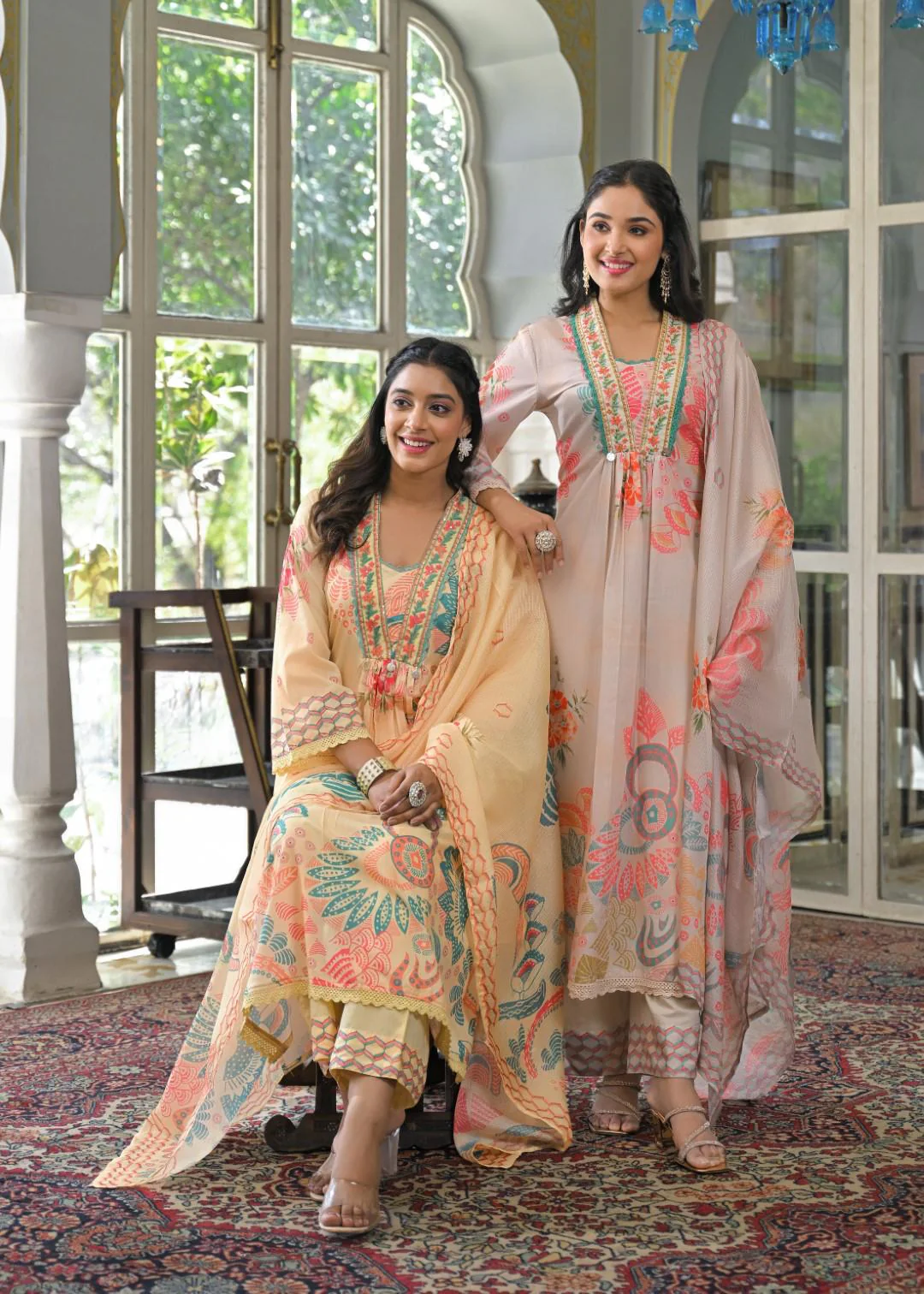 Tridhara Lime Cotton Suit Set - Image 9