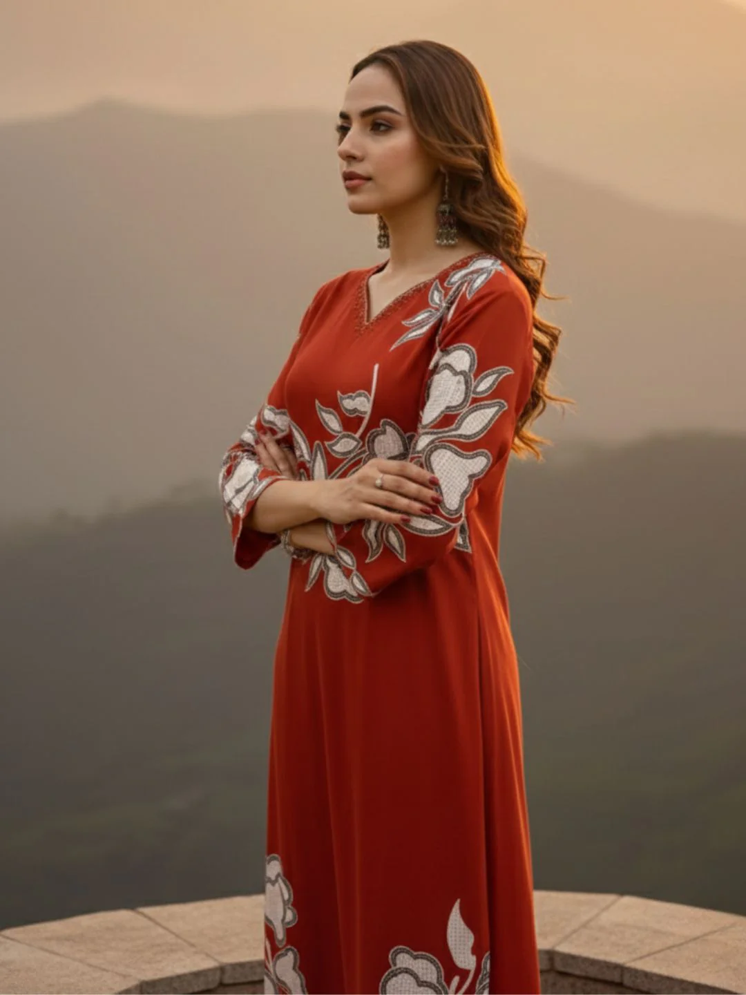 Bakul Rust Digital Print Kurta Pant Set - Image 11