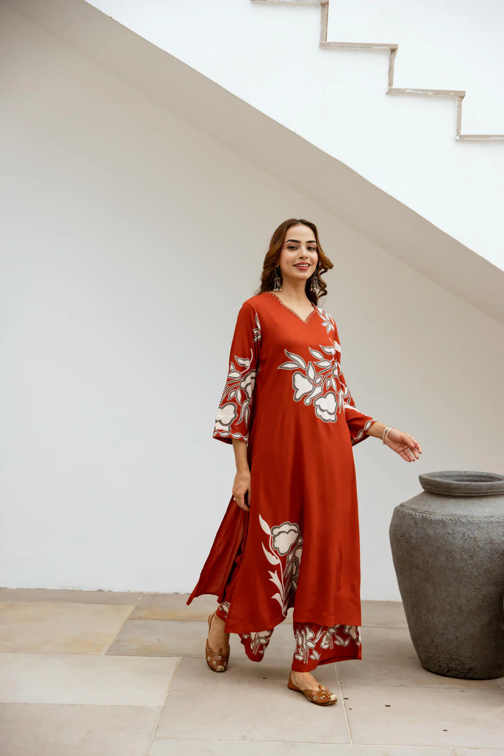 Bakul Rust Digital Print Kurta Pant Set - Image 17
