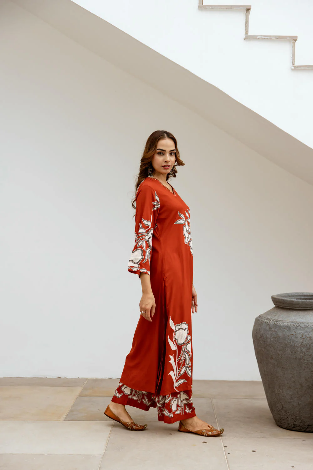Bakul Rust Digital Print Kurta Pant Set - Image 18