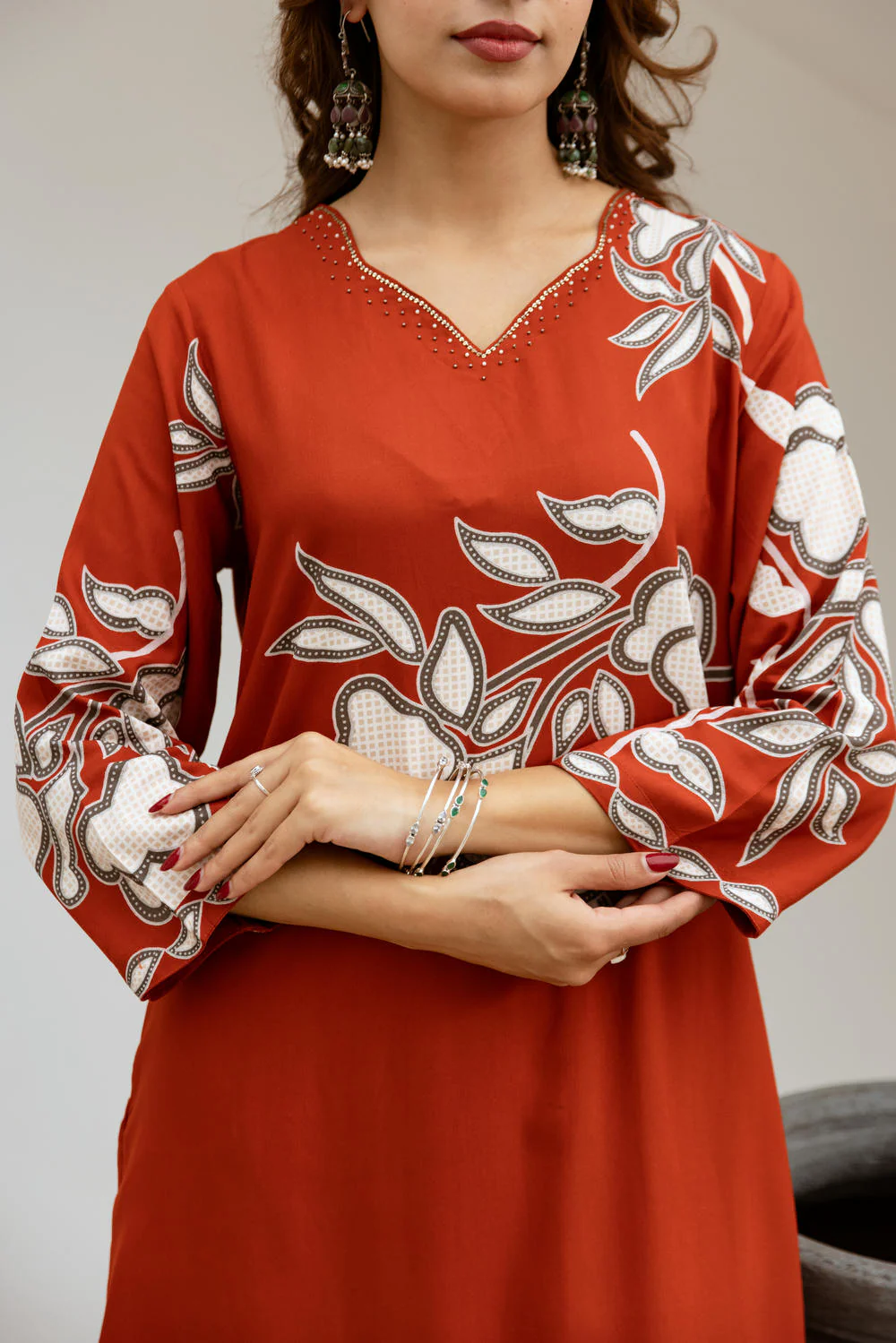 Bakul Rust Digital Print Kurta Pant Set - Image 19