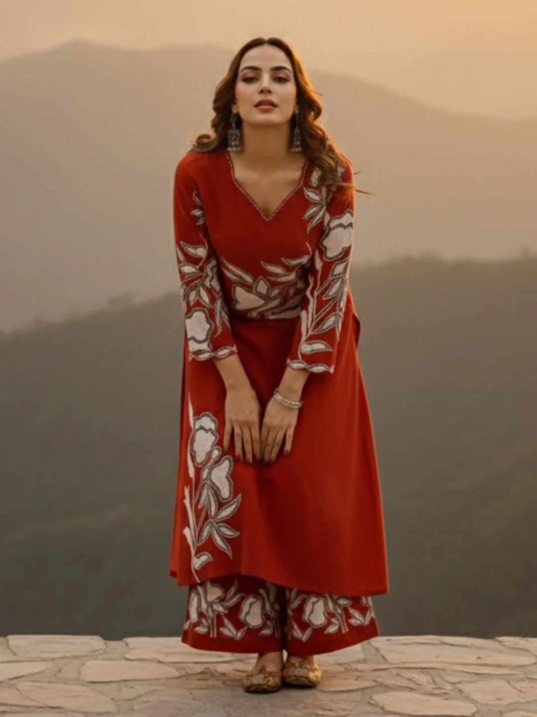 Bakul Rust Digital Print Kurta Pant Set - Image 6