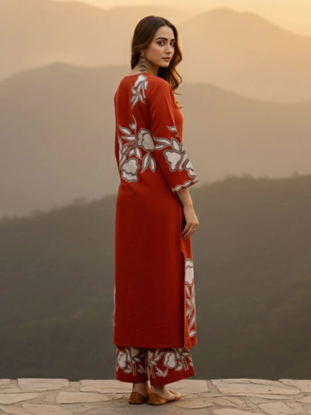 Bakul Rust Digital Print Kurta Pant Set - Image 8