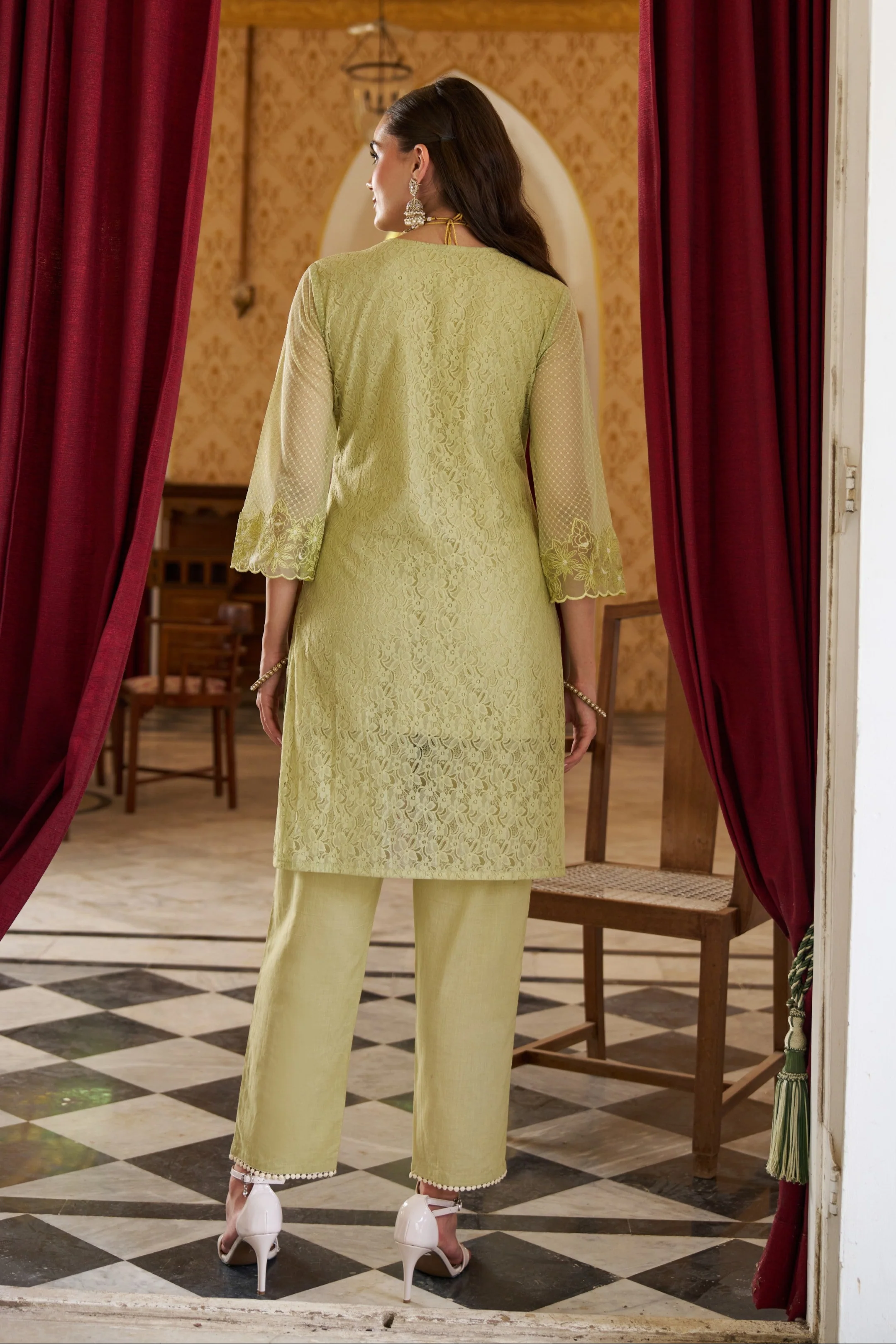 Anumeha sage embroidery co-ord set - Image 3