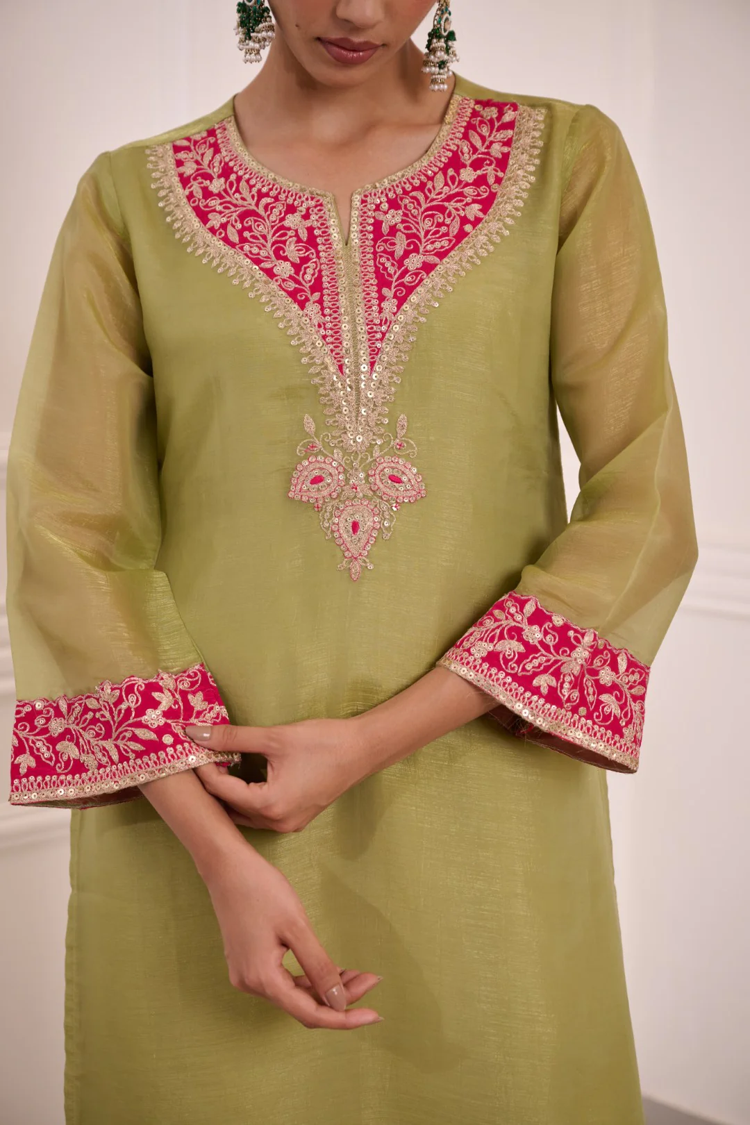 Gaurisha sage premium handwork suit set - Image 4