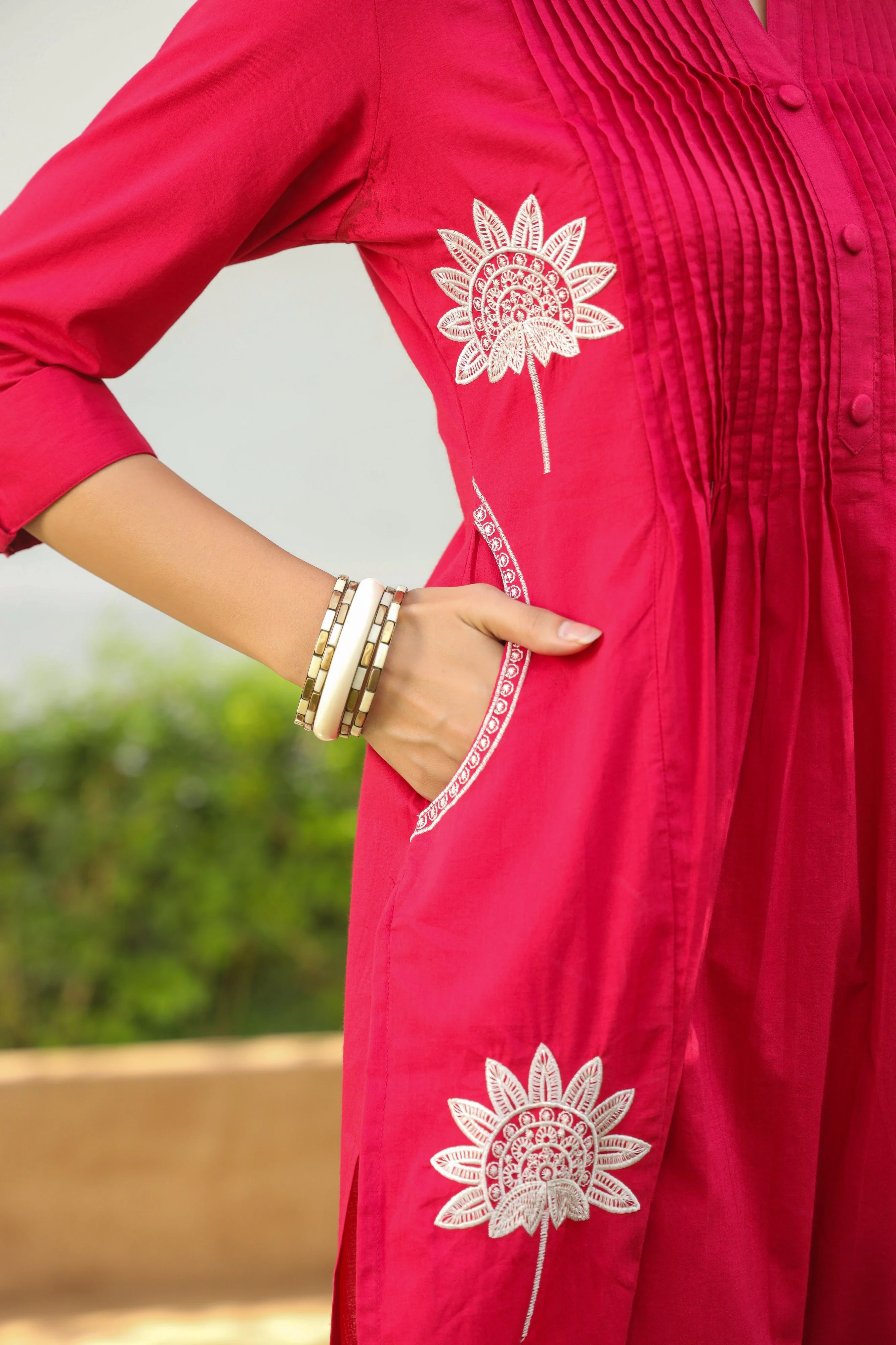 Nabha Rose Embroidered Kurta Pant Set - Image 5