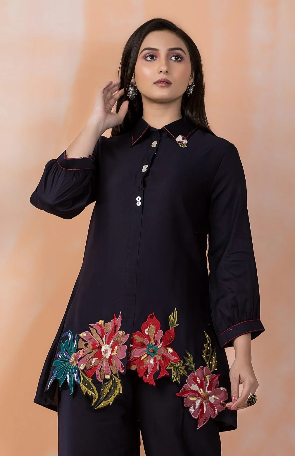 Sabhya Midnight embroidery co-ord set - Image 3