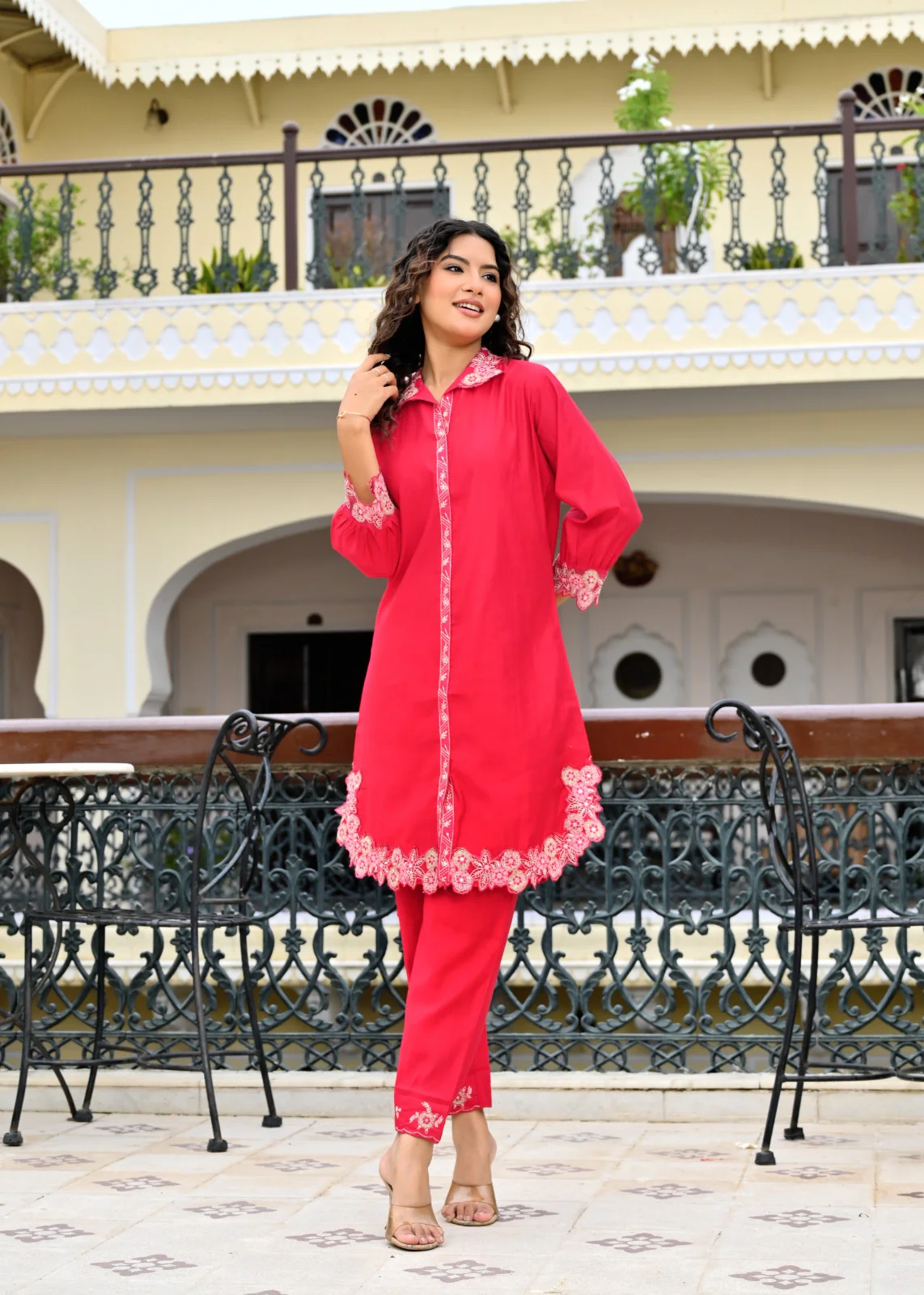 Hardik Vermi Embroidery cotton co-ord set - Image 4