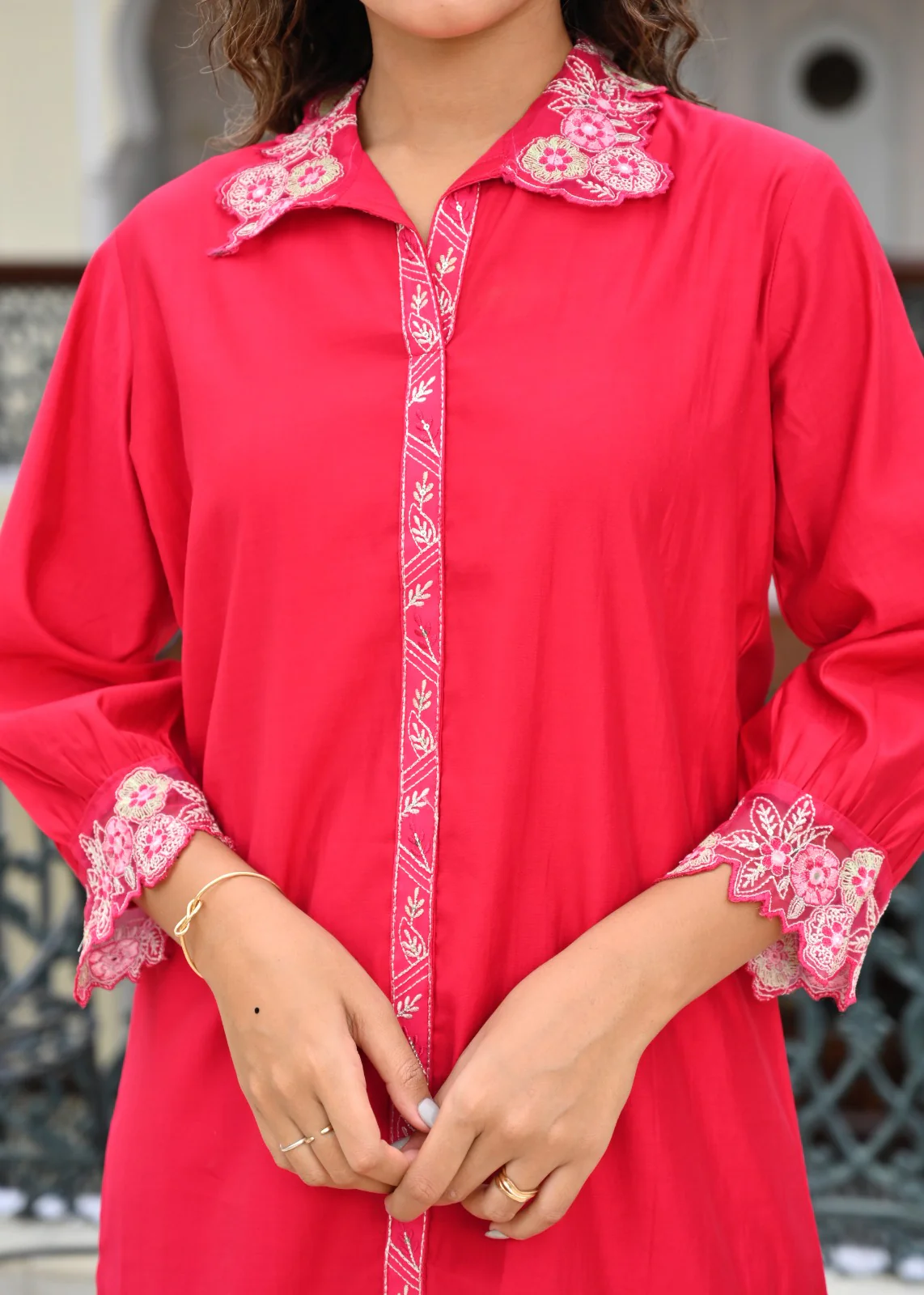 Hardik Vermi Embroidery cotton co-ord set - Image 6