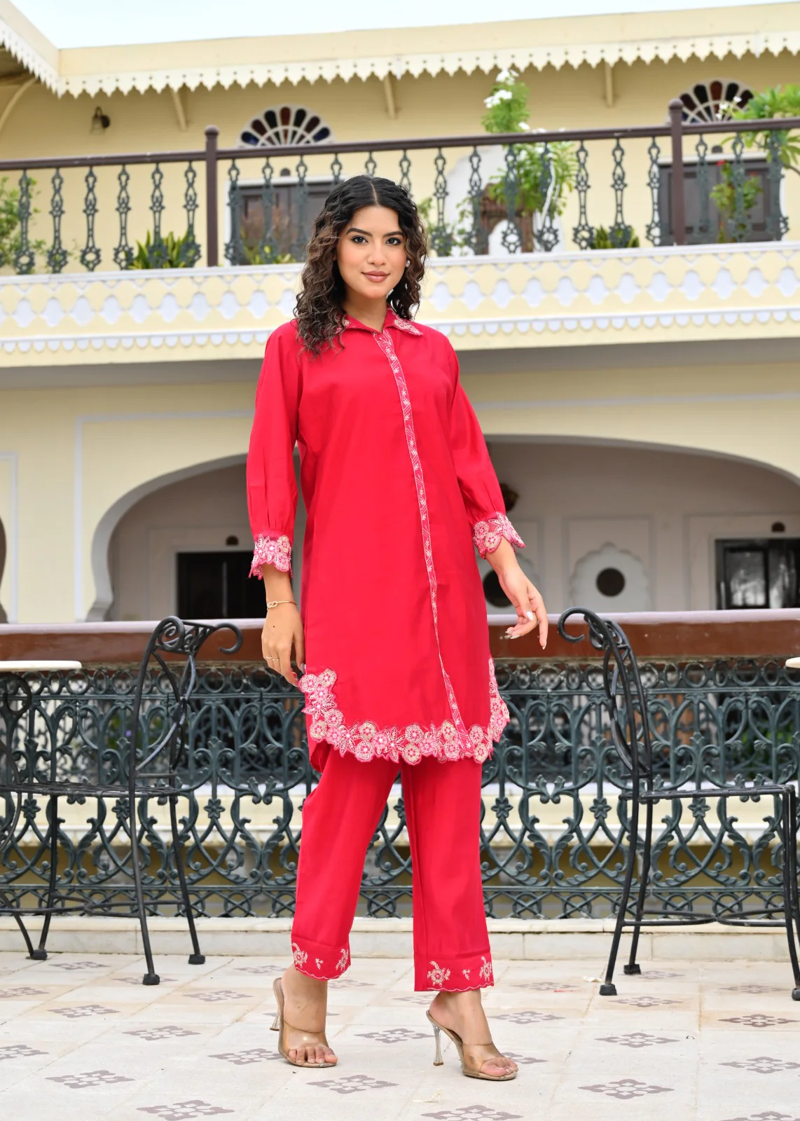 Hardik Vermi Embroidery cotton co-ord set - Image 8