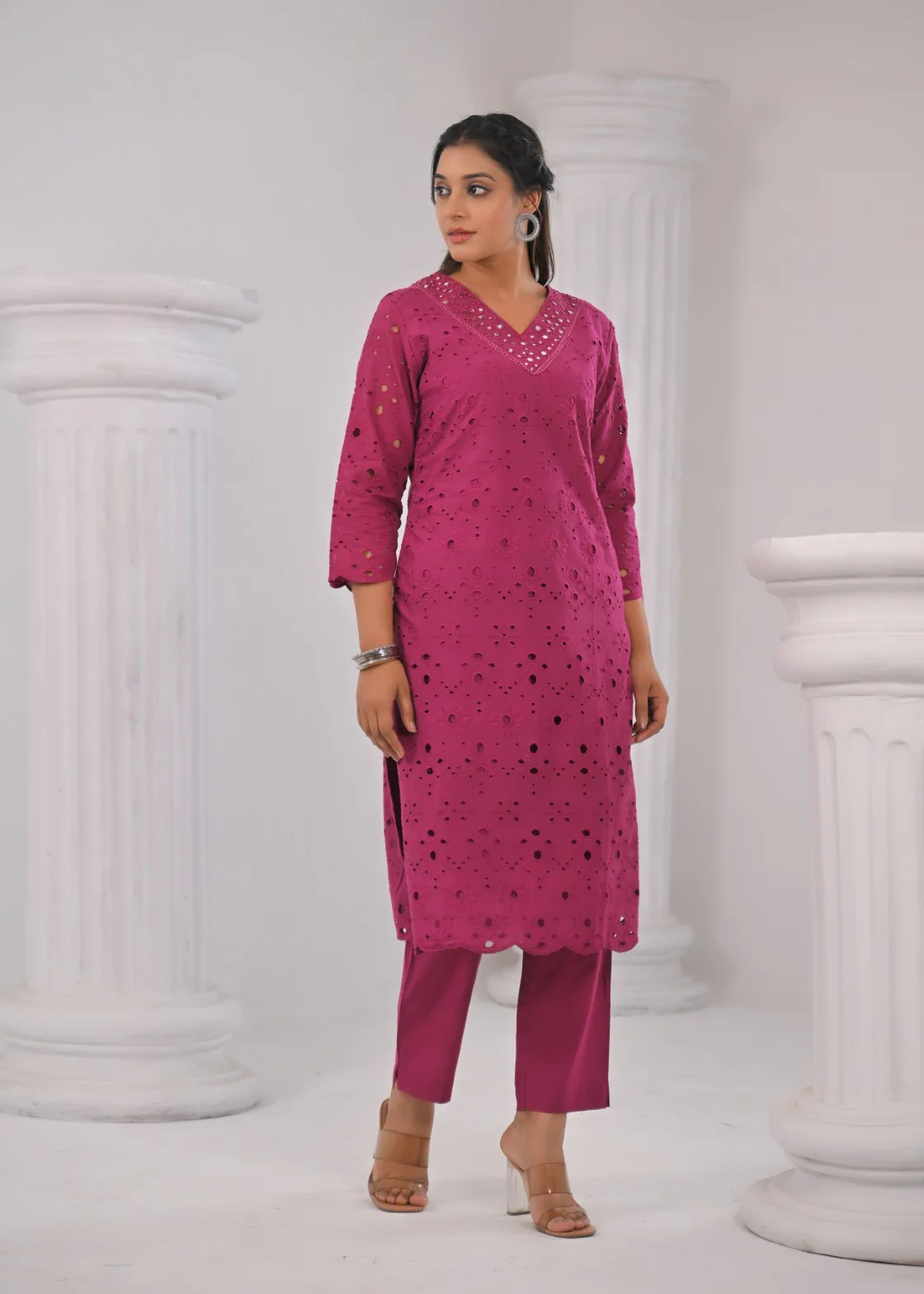 LIPIKA ORCHID SCHIFFLI COTTON CO-ORD SET - Image 10