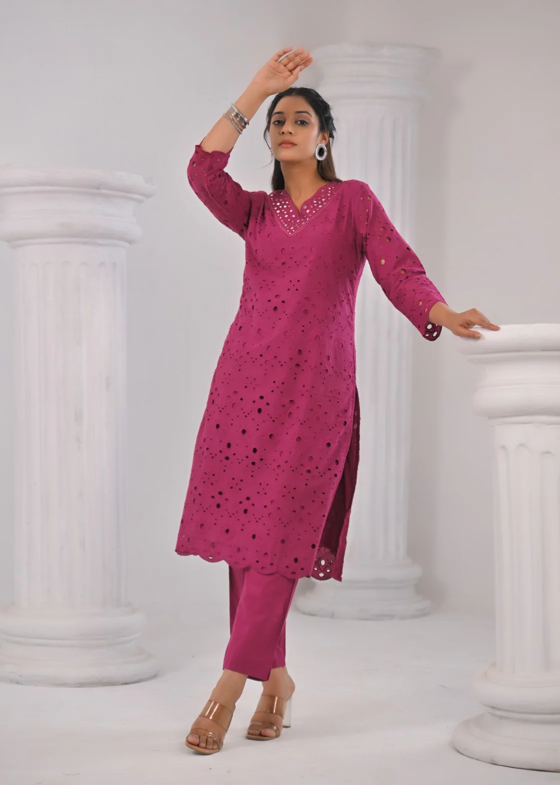 LIPIKA ORCHID SCHIFFLI COTTON CO-ORD SET - Image 12