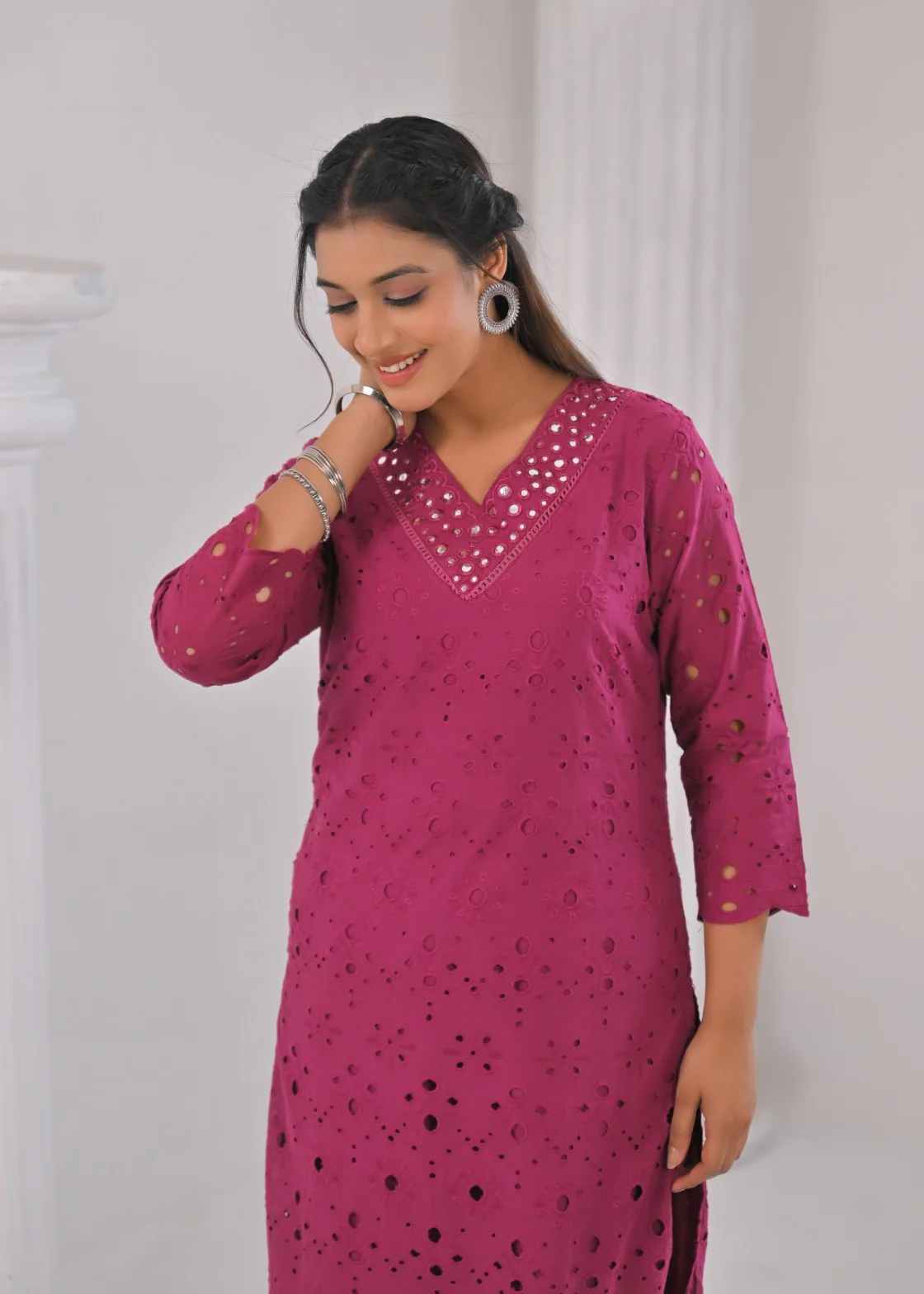 LIPIKA ORCHID SCHIFFLI COTTON CO-ORD SET - Image 8