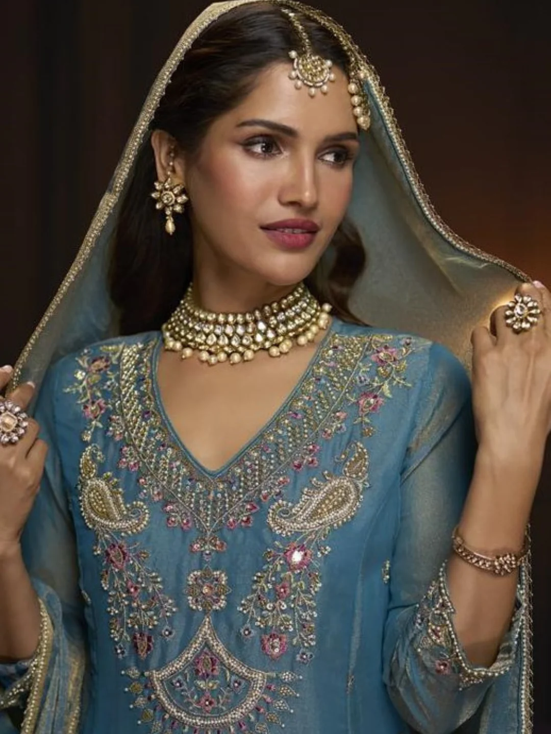 Haniya ocean full work Gharara set - Image 2