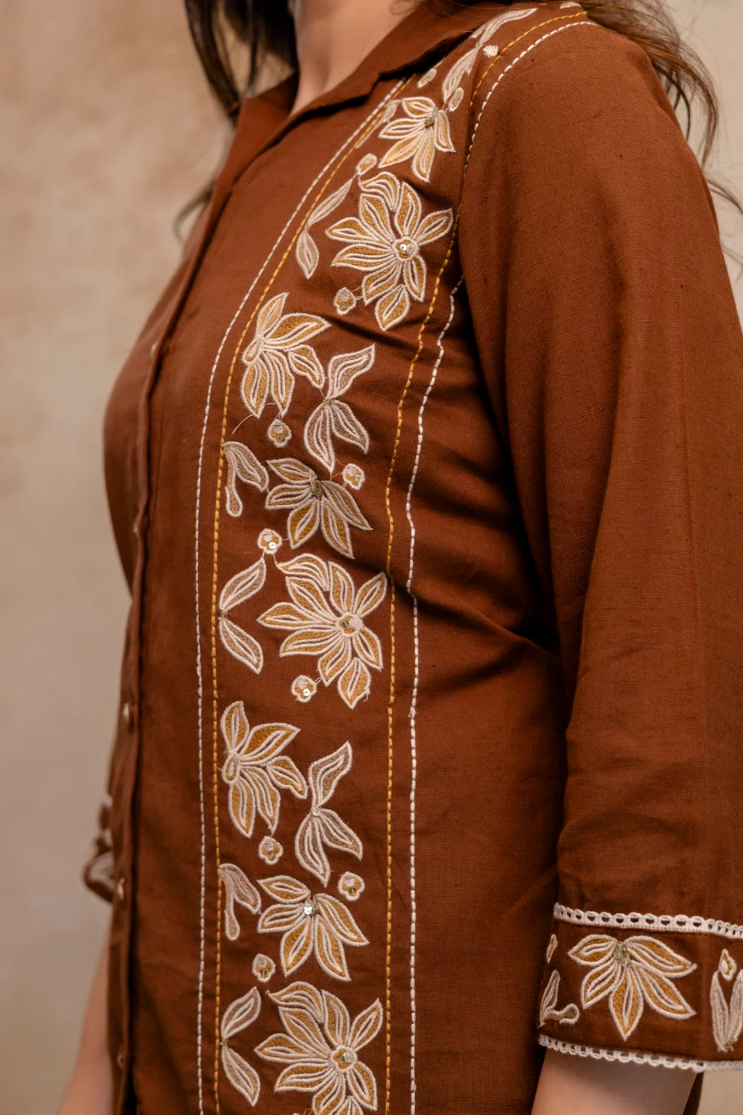 Viyona Mousse Cotton Embroidered Co-ord Set - Image 11