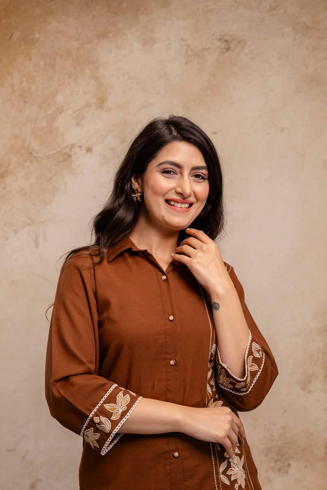 Viyona Mousse Cotton Embroidered Co-ord Set - Image 8