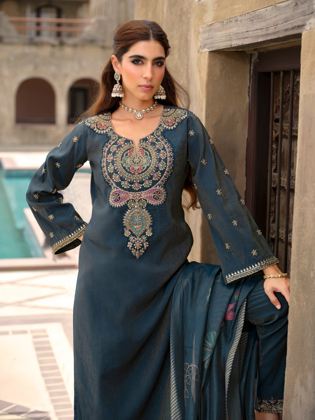 Vishesh Ash full work suit set - Image 2