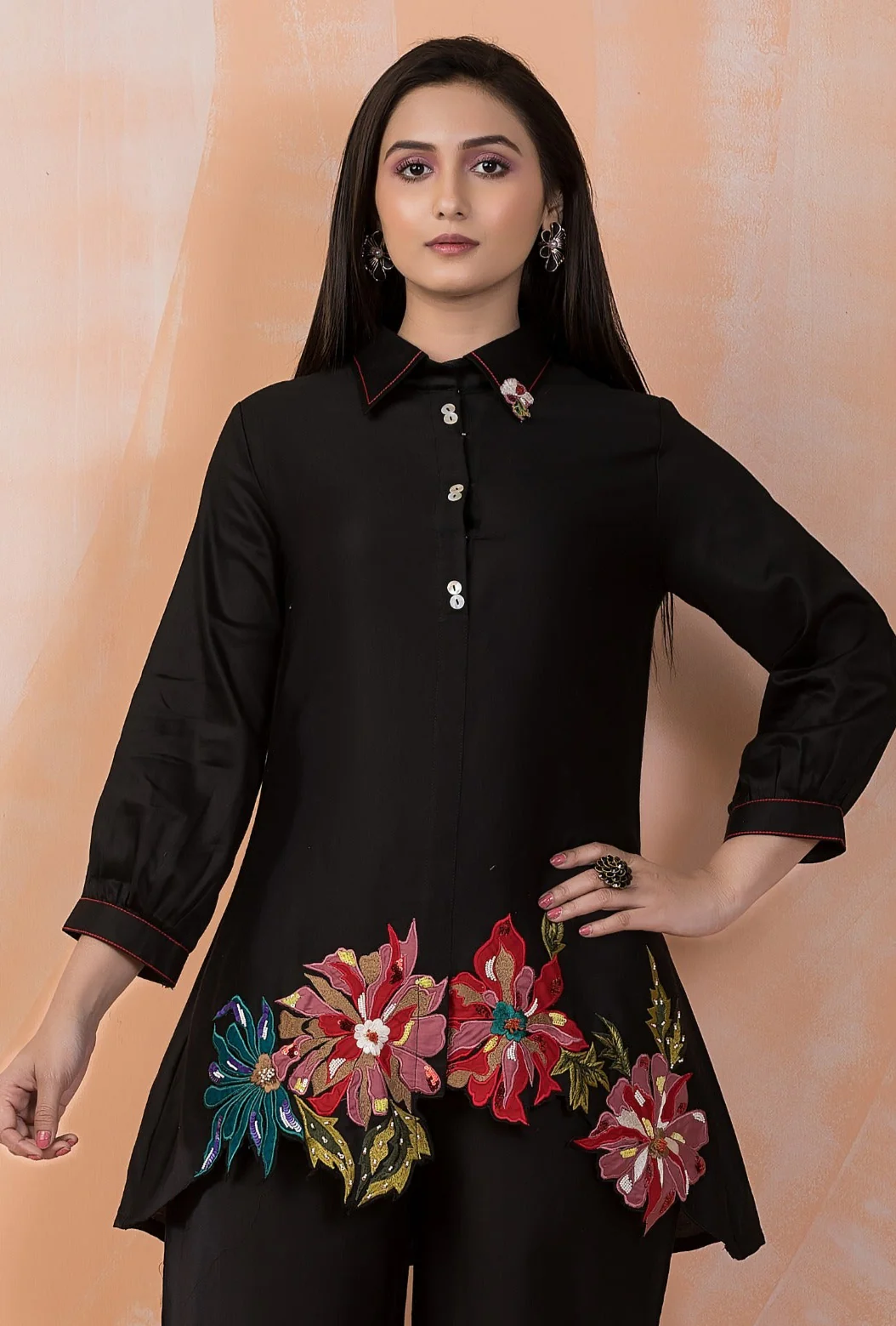Sabhya Raven Embroidery premium co-ord set - Image 2