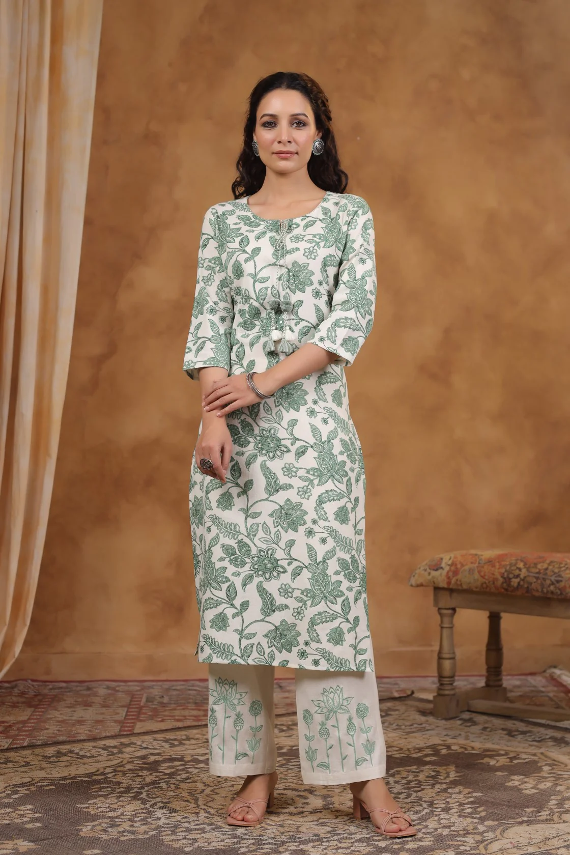 RAAGVI ALICE PRINTED COTTON KURTA PANT SET - Image 10