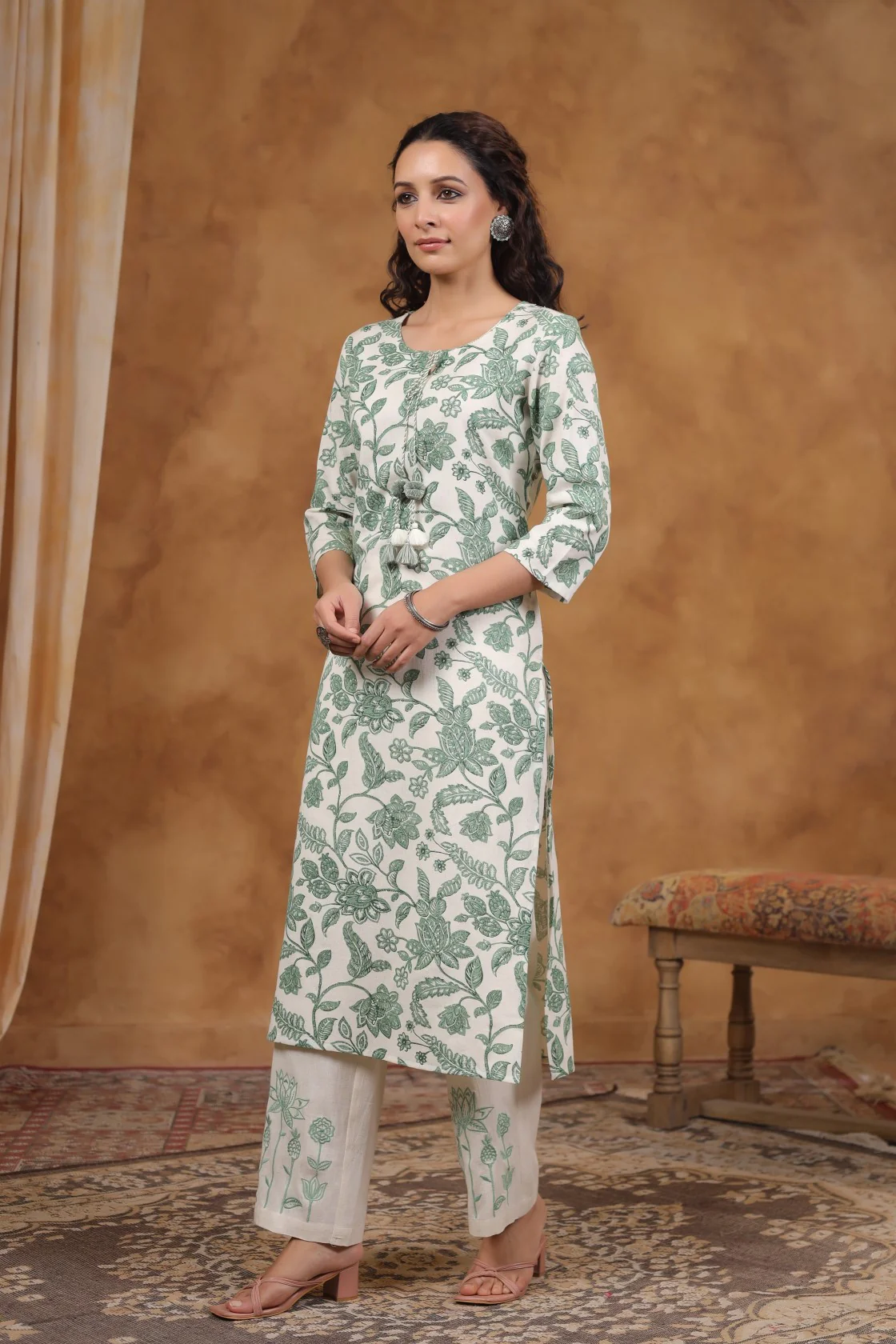 RAAGVI ALICE PRINTED COTTON KURTA PANT SET - Image 4