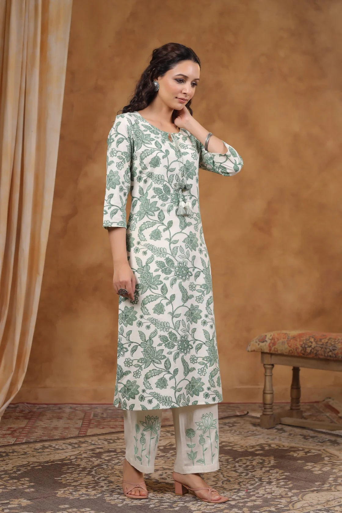 RAAGVI ALICE PRINTED COTTON KURTA PANT SET - Image 5