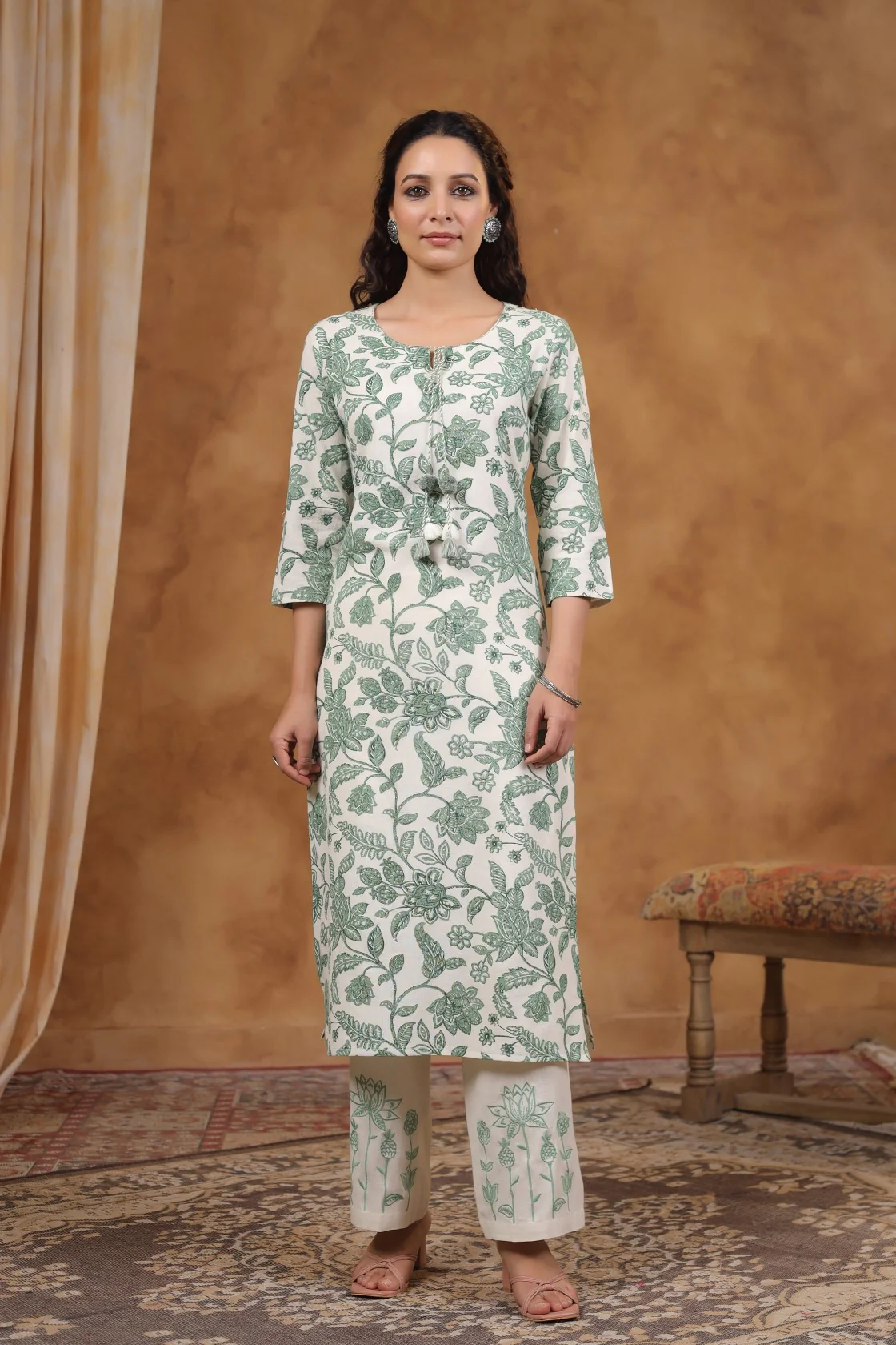 RAAGVI ALICE PRINTED COTTON KURTA PANT SET - Image 9