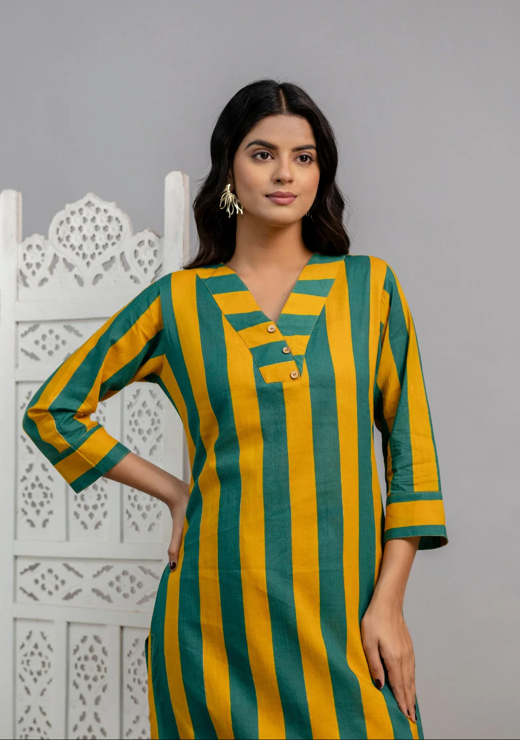 Mika Pine Stripes Cotton Co-ord Set - Image 2