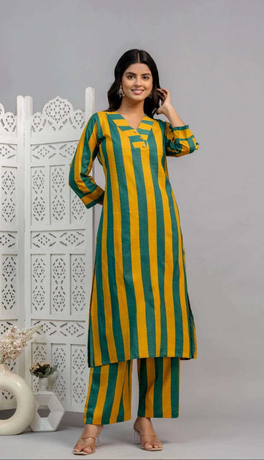 Mika Pine Stripes Cotton Co-ord Set - Image 5