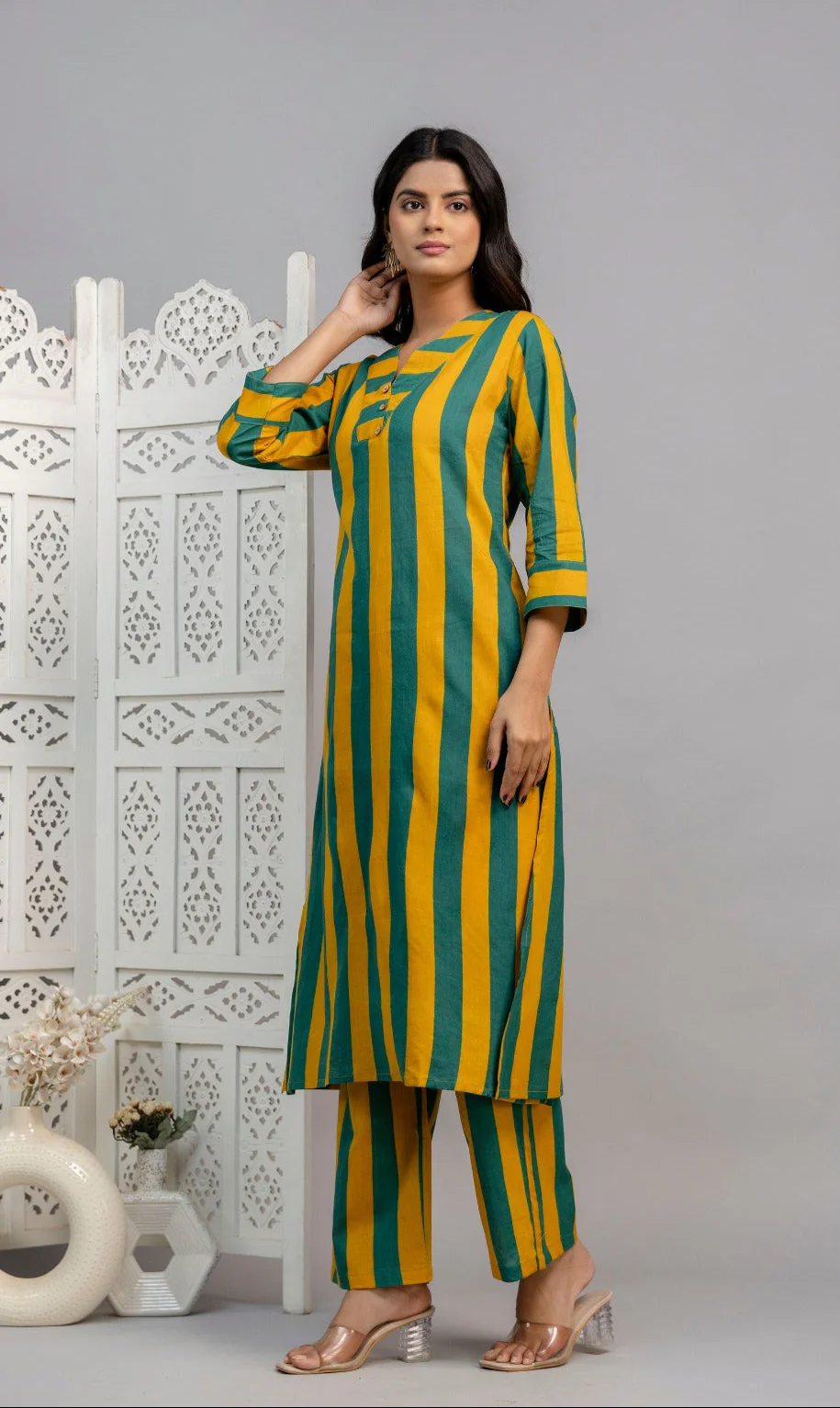 Mika Pine Stripes Cotton Co-ord Set - Image 6