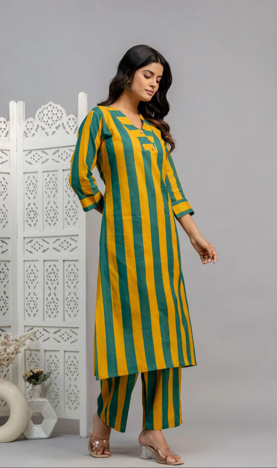 Mika Pine Stripes Cotton Co-ord Set - Image 7