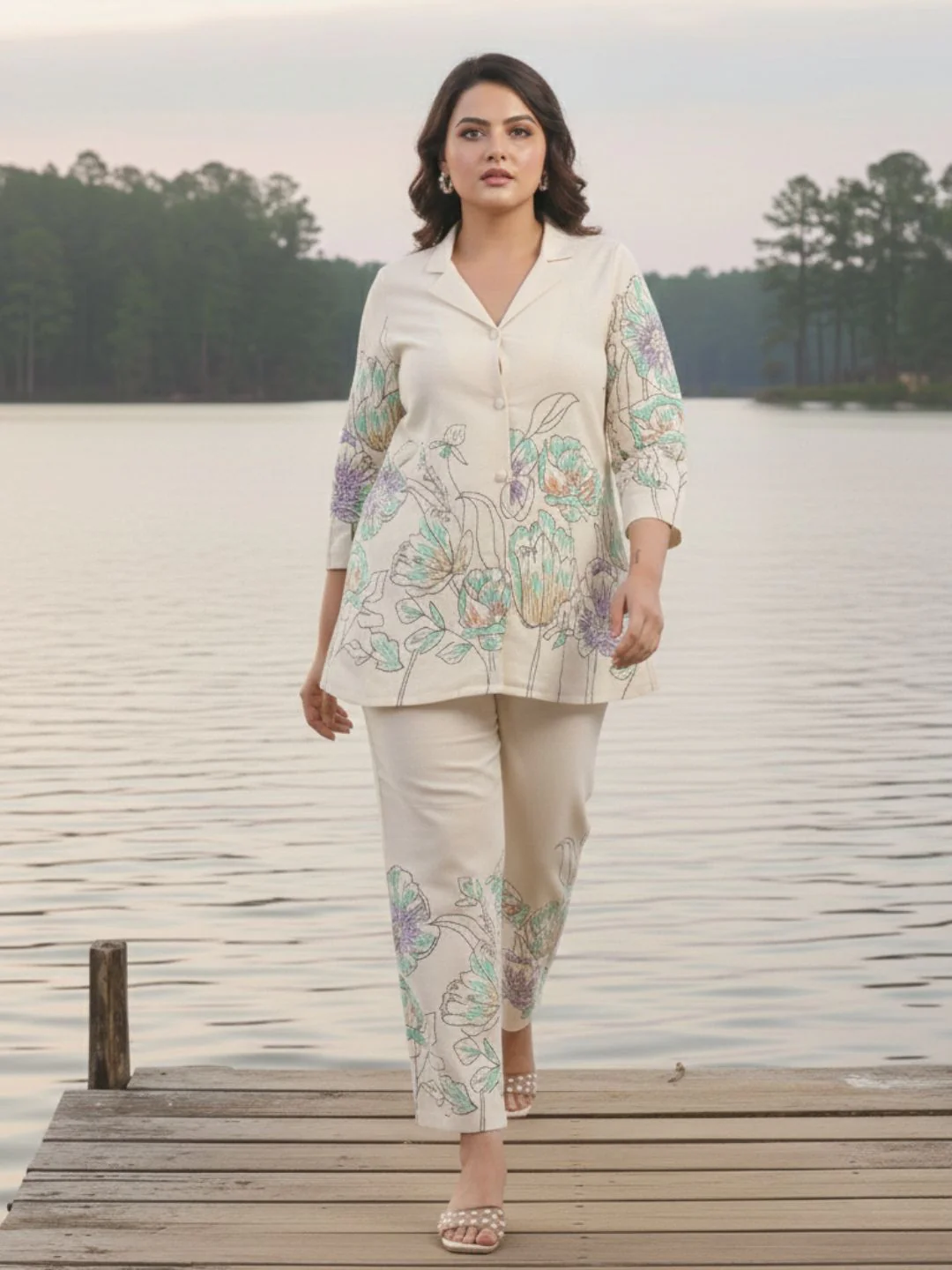 Hardik Snow Printed Cotton Co-ord Set - Image 2