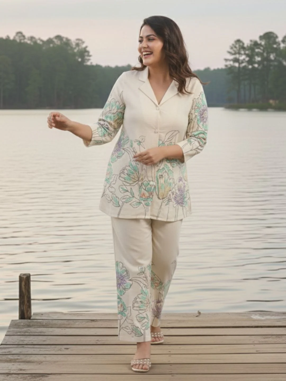 Hardik Snow Printed Cotton Co-ord Set - Image 3