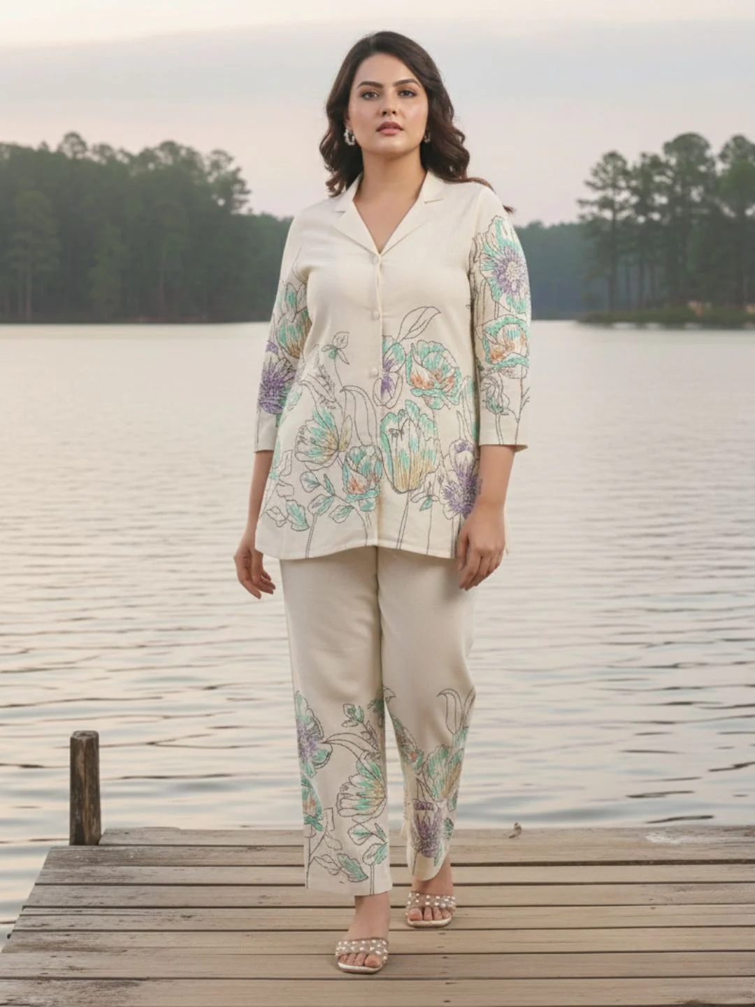 Hardik Snow Printed Cotton Co-ord Set - Image 4