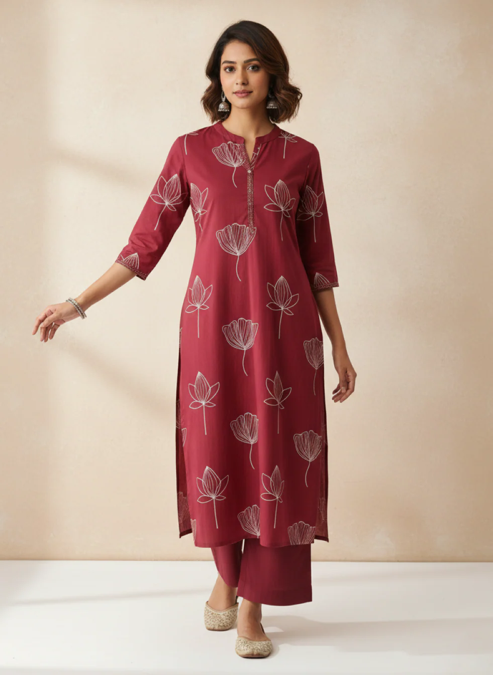 Swades Jam cotton kurta pant set - Image 3