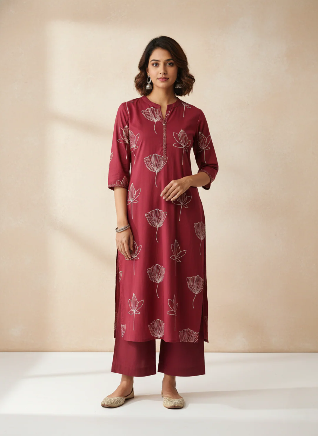 Swades Jam cotton kurta pant set - Image 4