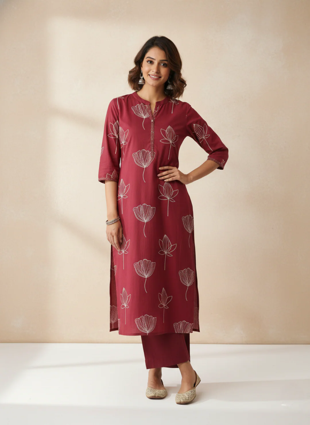 Swades Jam cotton kurta pant set - Image 5
