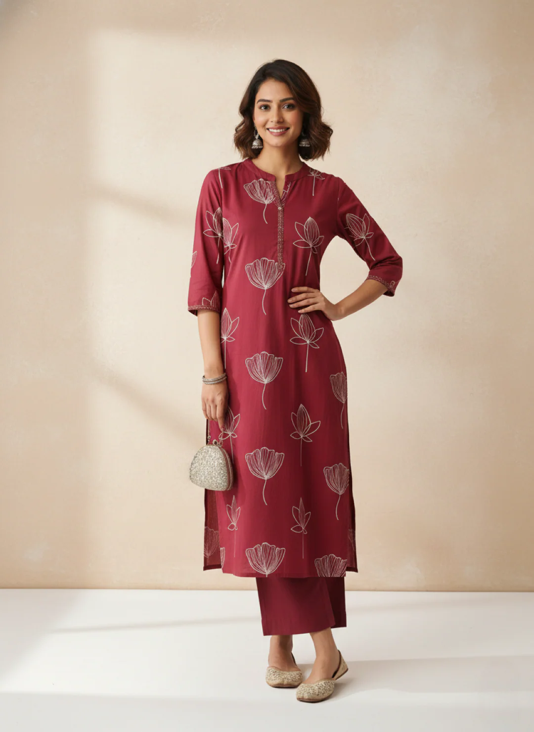 Swades Jam cotton kurta pant set - Image 6