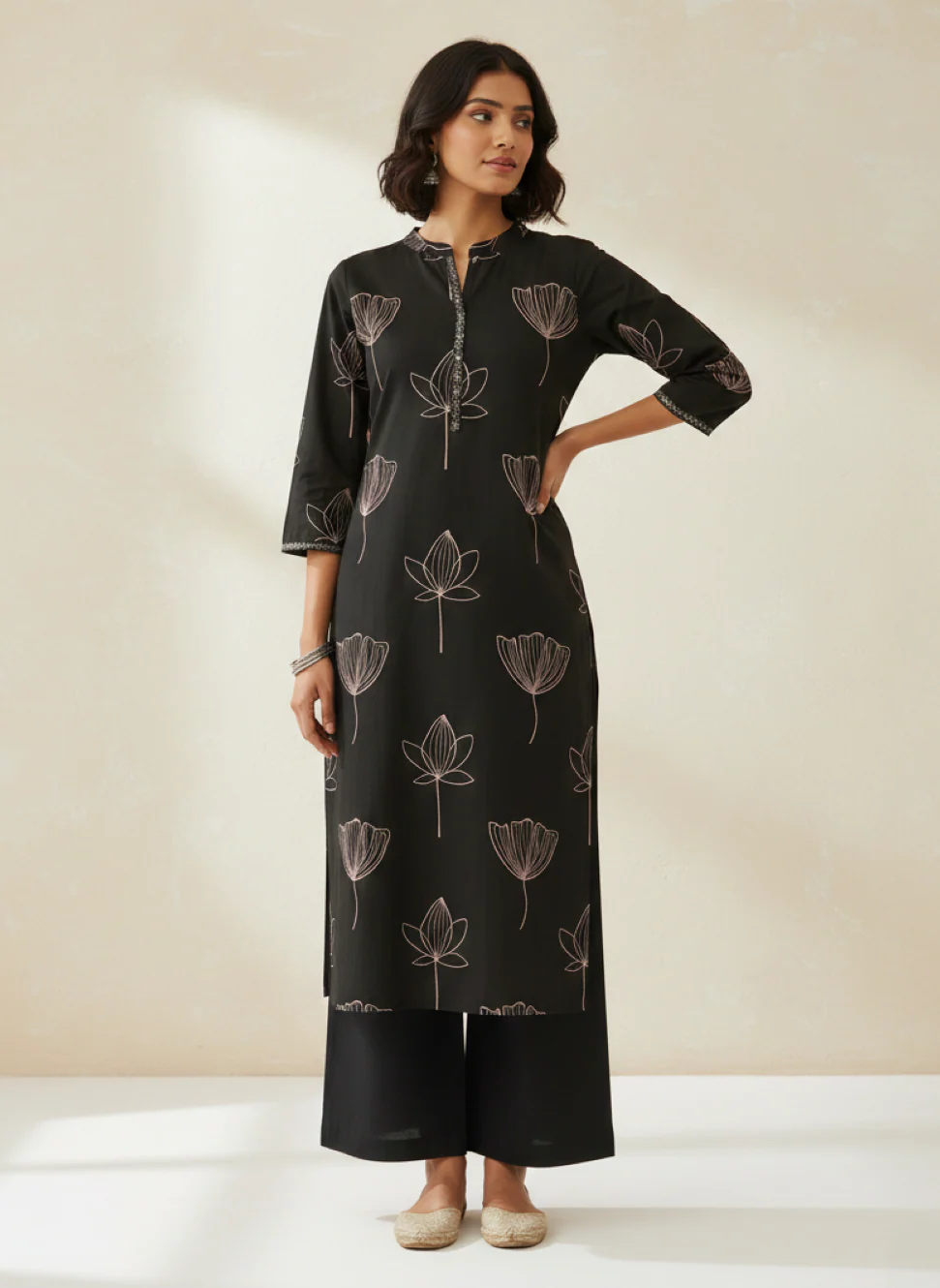 Swades carbon cotton kurta pant set - Image 3