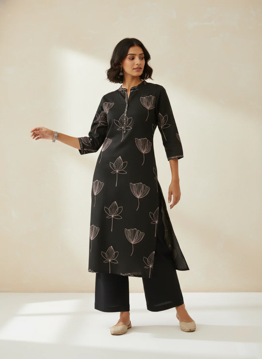 Swades carbon cotton kurta pant set - Image 4