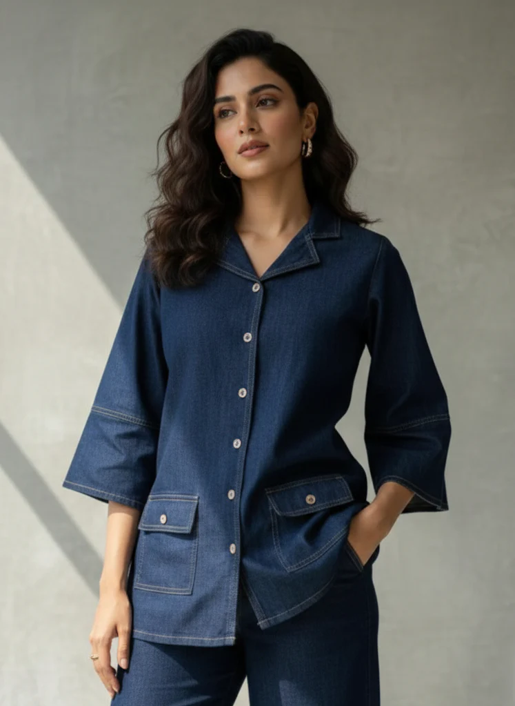 Prisha cobalt denim co-ord set - Image 2