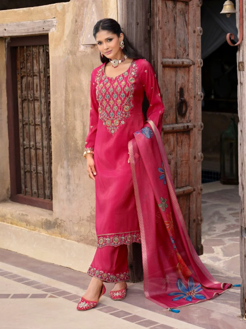 Vishesh rose full work suit set - Image 3
