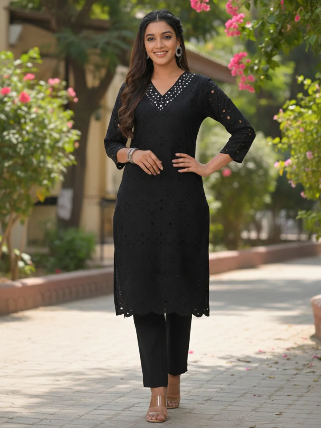 LIPIKA ONYX SCHIFFLI COTTON CO-ORD SET - Image 17