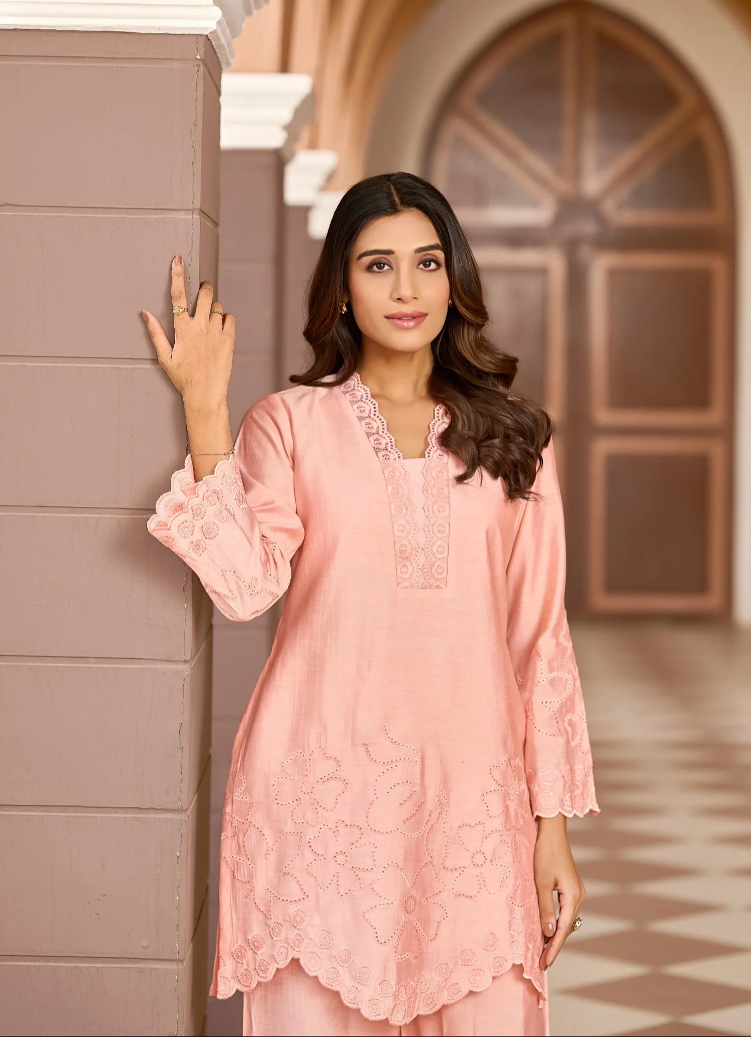 Ayat apricot cotton Linen Co-ord Set - Image 4